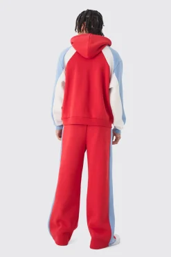 boohooMAN Oversized Boxy Moto Colour Block Hooded Tracksuit | UK| Tracksuits