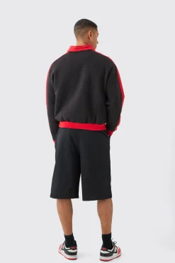 boohooMAN Oversized Boxy Moto Embroide Jersey Jacket | UK| Coats & Jackets