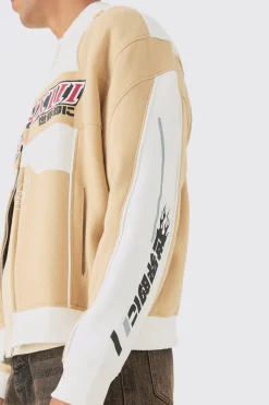 boohooMAN Oversized Boxy Moto Jersey Jacket | UK| Coats & Jackets