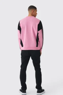 boohooMAN Oversized Boxy Moto Jumper In | UK| Knitwear