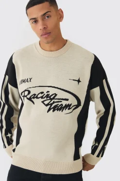 boohooMAN Oversized Boxy Moto Jumper In | UK| Knitwear