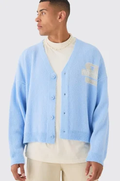 boohooMAN Oversized Boxy Moto Knit Cardigan | UK| Knitwear