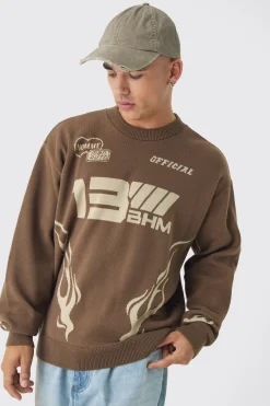 boohooMAN Oversized Boxy Moto Knitted Jumper | UK| Knitwear