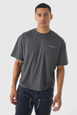 Oversized Boxy Moto Print T-shirt | UK^boohooMAN