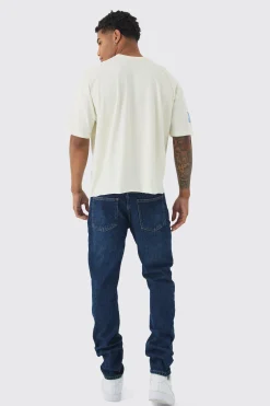 Oversized Boxy Ofcl Floral Varsity Print T-Shirt | UK^boohooMAN Online