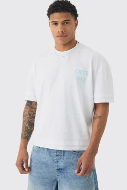 Oversized Boxy OFCL Puff Print T-shirt | UK^boohooMAN Online