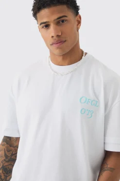 Oversized Boxy OFCL Puff Print T-shirt | UK^boohooMAN Online