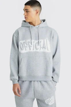 boohooMAN Oversized Boxy Ofcl Spray Split Hem Tracksuit | UK| Tracksuits