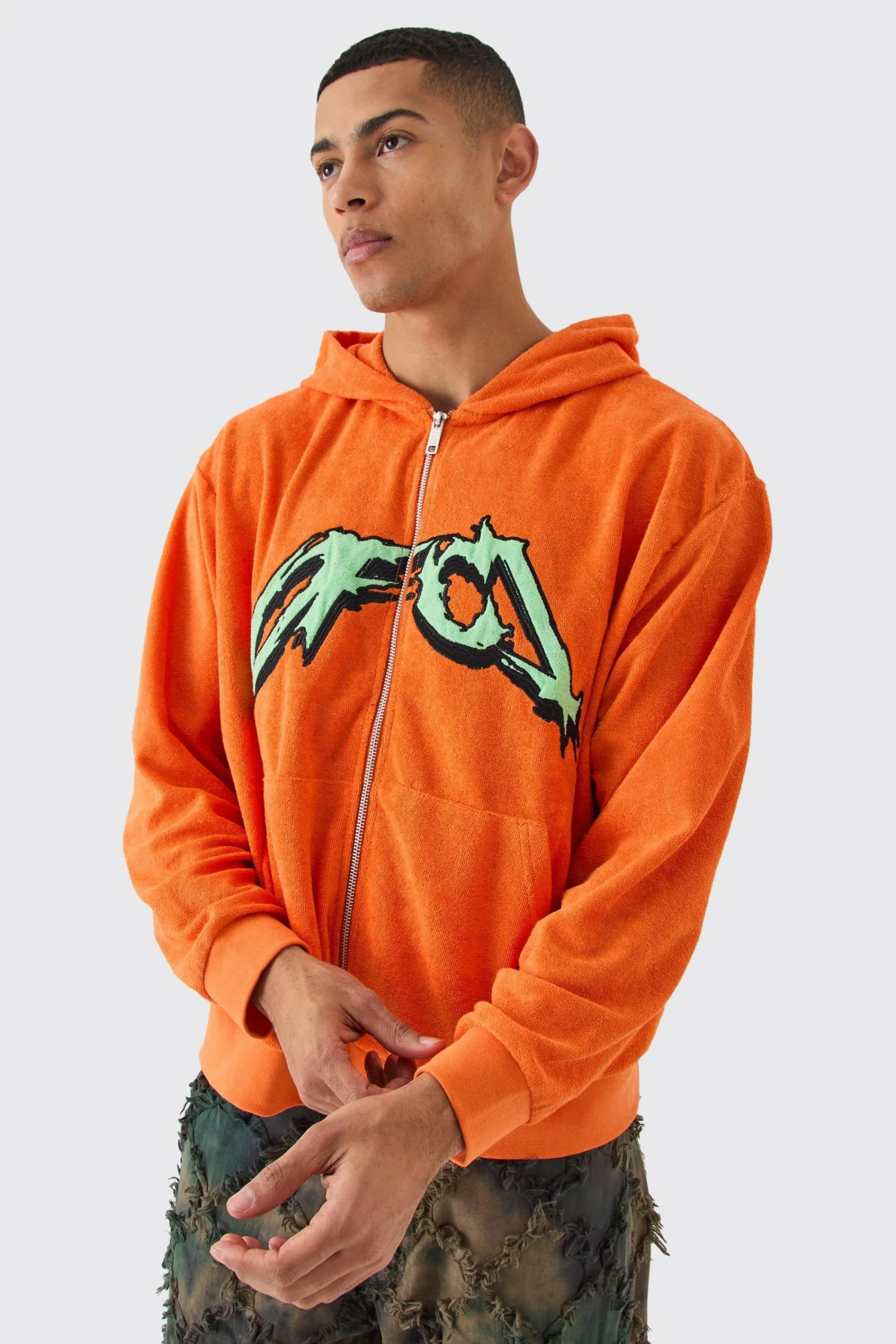 boohooMAN Oversized Boxy Ofcl Towelling Hoodie | UK| Hoodies & Sweatshirts