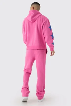 boohooMAN Oversized Boxy Off Season Puff Printed Hooded Tracksuit | UK| Tracksuits