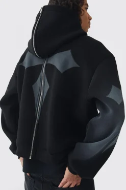 boohooMAN Oversized Boxy Offcl Gothic Skull Zip Through Print Hoodie | UK| Hoodies & Sweatshirts