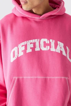 boohooMAN Oversized Boxy Official Contrast Stitch Hoodie | UK| Hoodies & Sweatshirts