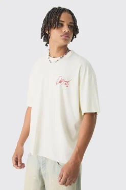 Oversized Boxy Official Floral Print T-Shirt | UK^boohooMAN Clearance