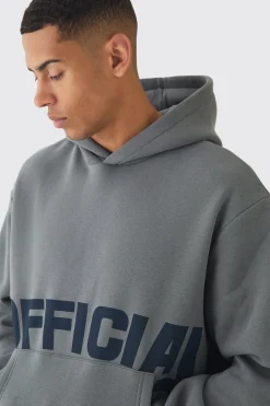 boohooMAN Oversized Boxy Official Graphic Stripe Rib Hoodie | UK| Hoodies & Sweatshirts