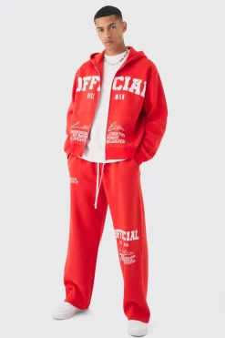 boohooMAN Oversized Boxy Official Print Tracksuit | UK| Tracksuits