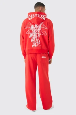 boohooMAN Oversized Boxy Official Print Tracksuit | UK| Tracksuits