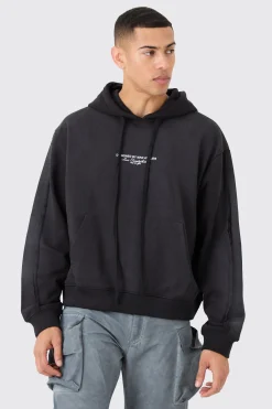 boohooMAN Oversized Boxy Official Spray Wash Hoodie | UK| Hoodies & Sweatshirts