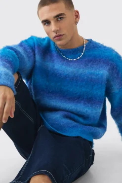 boohooMAN Oversized Boxy Ombre Knitted Jumper | UK| Knitwear