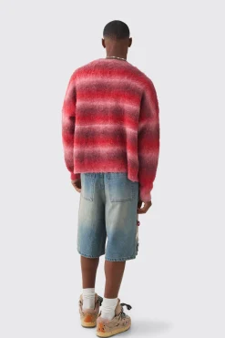 boohooMAN Oversized Boxy Ombre Knitted Cardigan | UK| Knitwear
