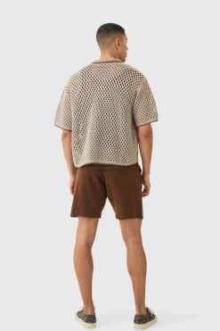 boohooMAN Oversized Boxy Open Knit Contrast Shirt | UK| Shirts