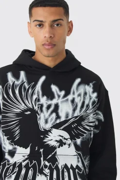 boohooMAN Oversized Boxy Over The Seams Eagle Graphic Tracksuit | UK| Tracksuits