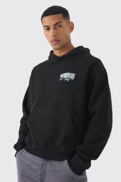 boohooMAN Oversized Boxy Over The Seams Gothic Back Graphic Hoodie | UK| Hoodies & Sweatshirts