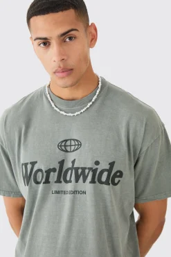 Oversized Boxy Overdye Worldwide T-shirt | UK^boohooMAN New