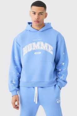 boohooMAN Oversized Boxy Paint Splatter Homme Gusset Tracksuit | UK| Tracksuits