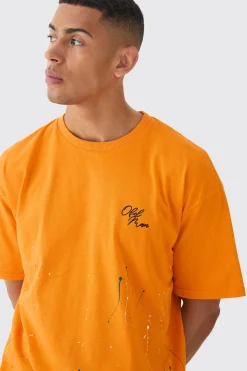 Oversized Boxy Paint Splatter T-shirt | UK^boohooMAN Best