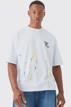 Oversized Boxy Paint Splatter T-shirt | UK^boohooMAN Best