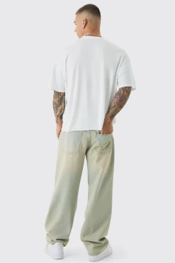 Oversized Boxy Paint Splatter Washed T-Shirt | UK^boohooMAN Clearance