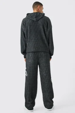 boohooMAN Oversized Boxy Palm Ribbed Knitted Hoodie | UK| Knitwear