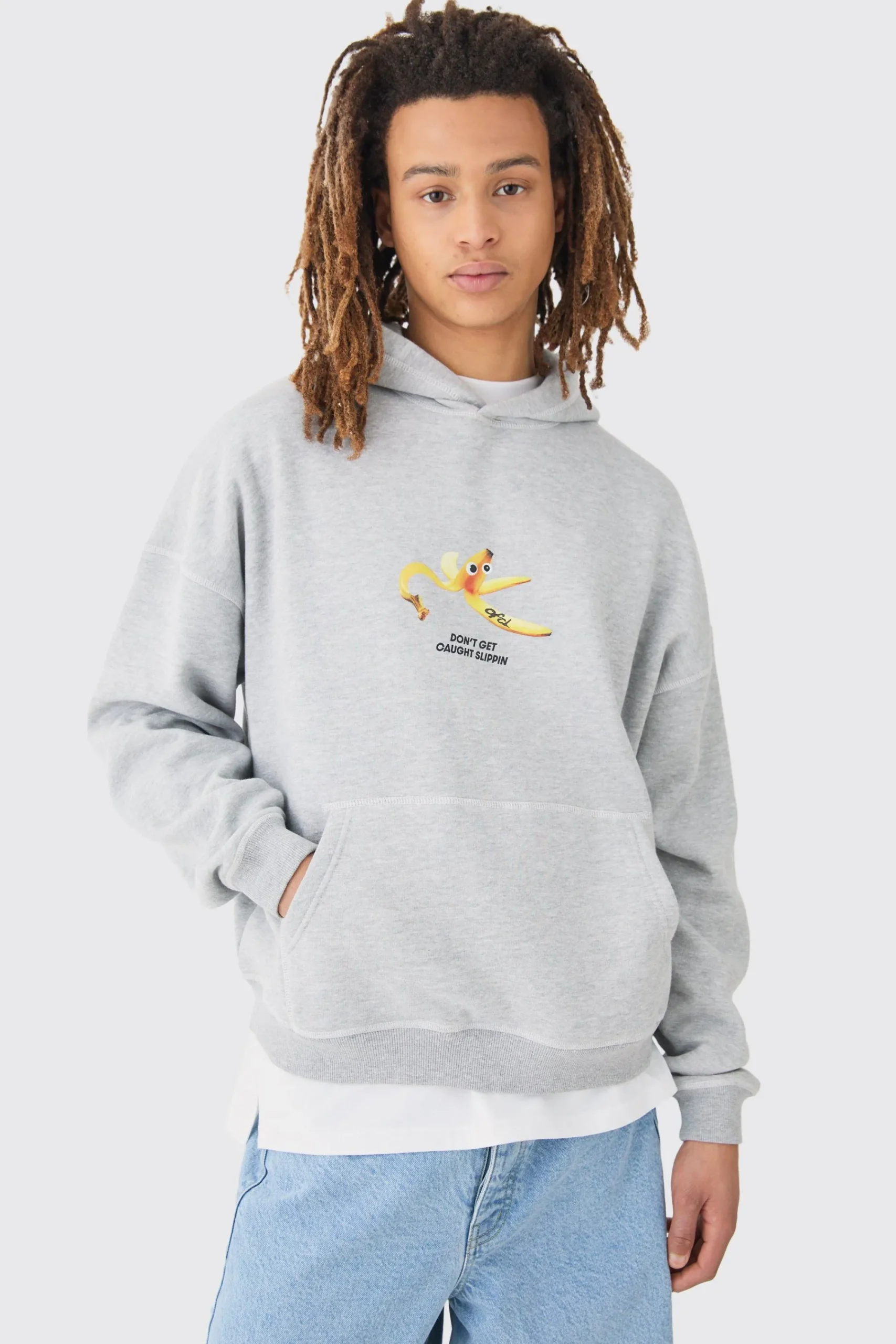 boohooMAN Oversized Boxy Plush Drop Shoulder Printed Hoodie | UK| Hoodies & Sweatshirts