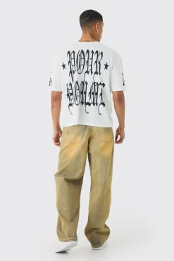 Oversized Boxy Pour Homme Gothic T-Shirt | UK^boohooMAN Clearance