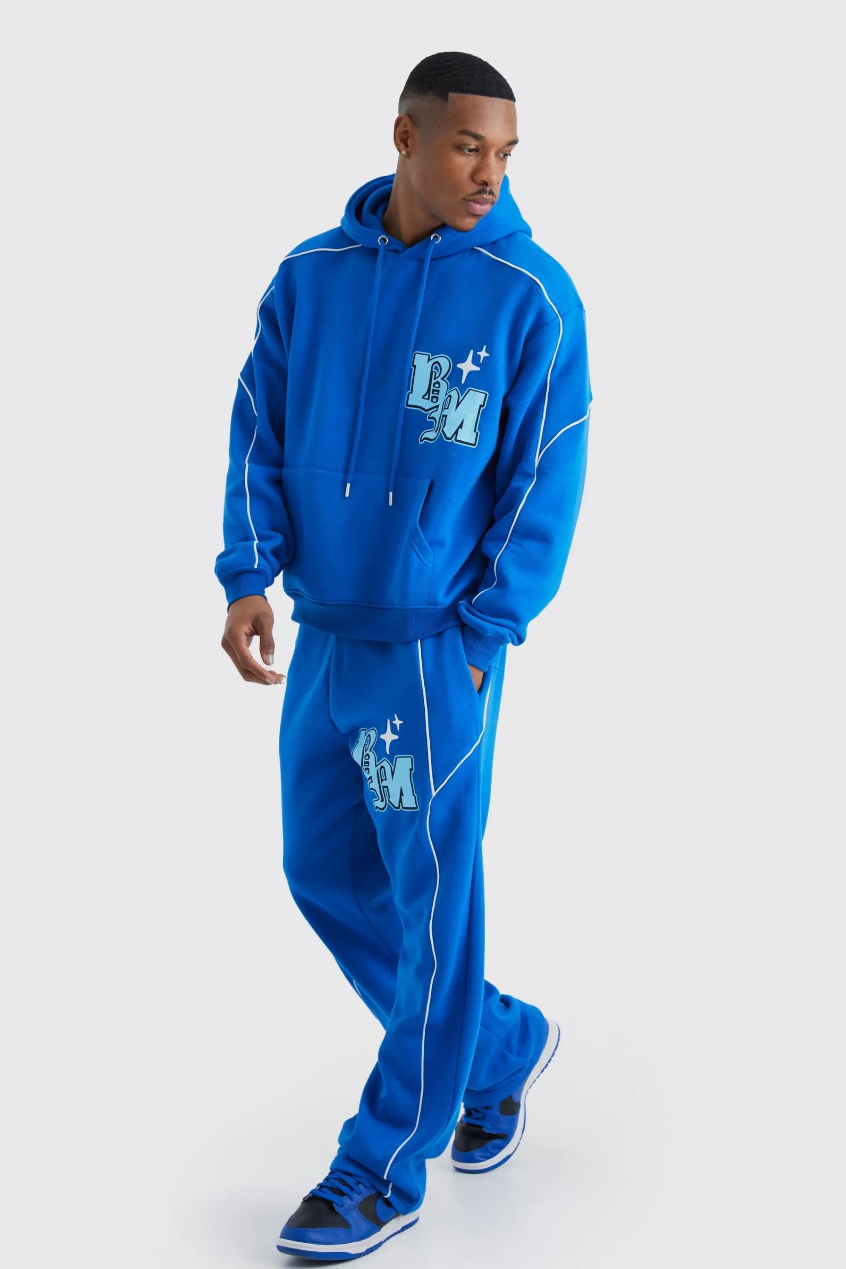 boohooMAN Oversized Boxy Print Tracksuit | UK| Tracksuits