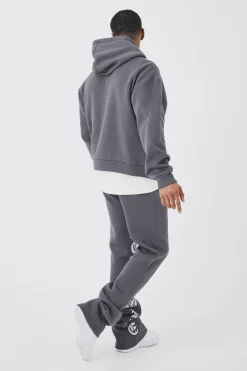 boohooMAN Oversized Boxy Printed Flared Tracksuit | UK| Tracksuits