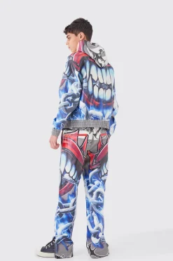 boohooMAN Oversized Boxy Printed Pu Set | UK| Sets & Co-Ords