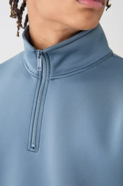 boohooMAN Oversized Boxy Quarter Zip Bonded Scuba Sweater | UK| Hoodies & Sweatshirts