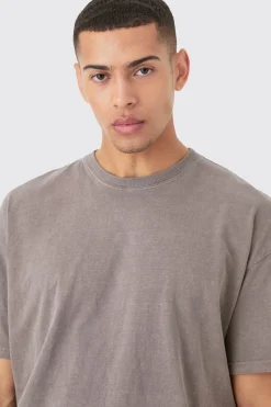 Oversized Boxy Raw Hem Washed Eagle Print T-shirt | UK^boohooMAN Hot