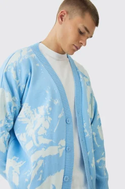 boohooMAN Oversized Boxy Renaissance Graphic Knit Cardigan | UK| Knitwear