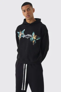 boohooMAN Oversized Boxy Renasissance Print Hoodie | UK| Hoodies & Sweatshirts