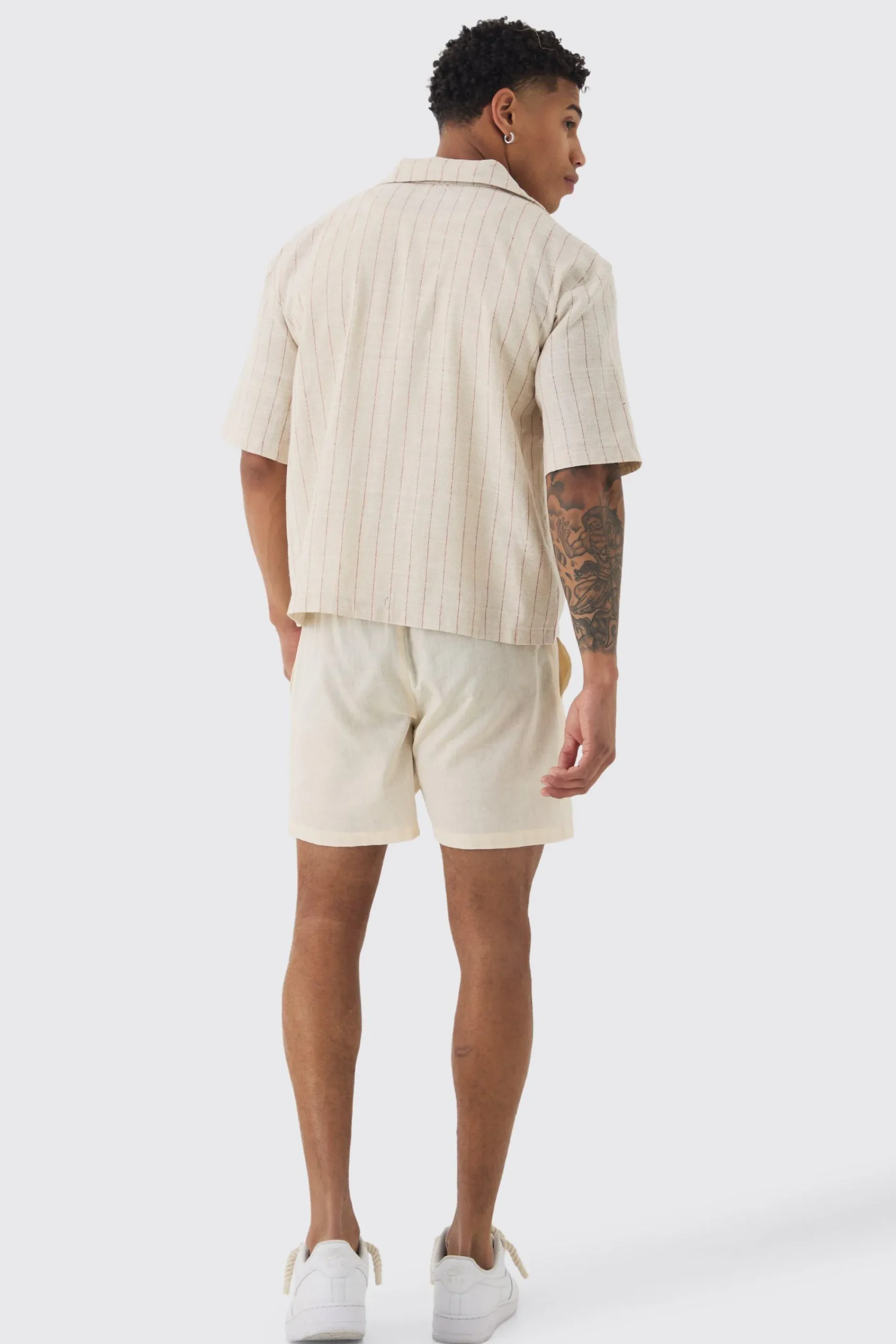 boohooMAN Oversized Boxy Revere Linen Shirt | UK| Shirts