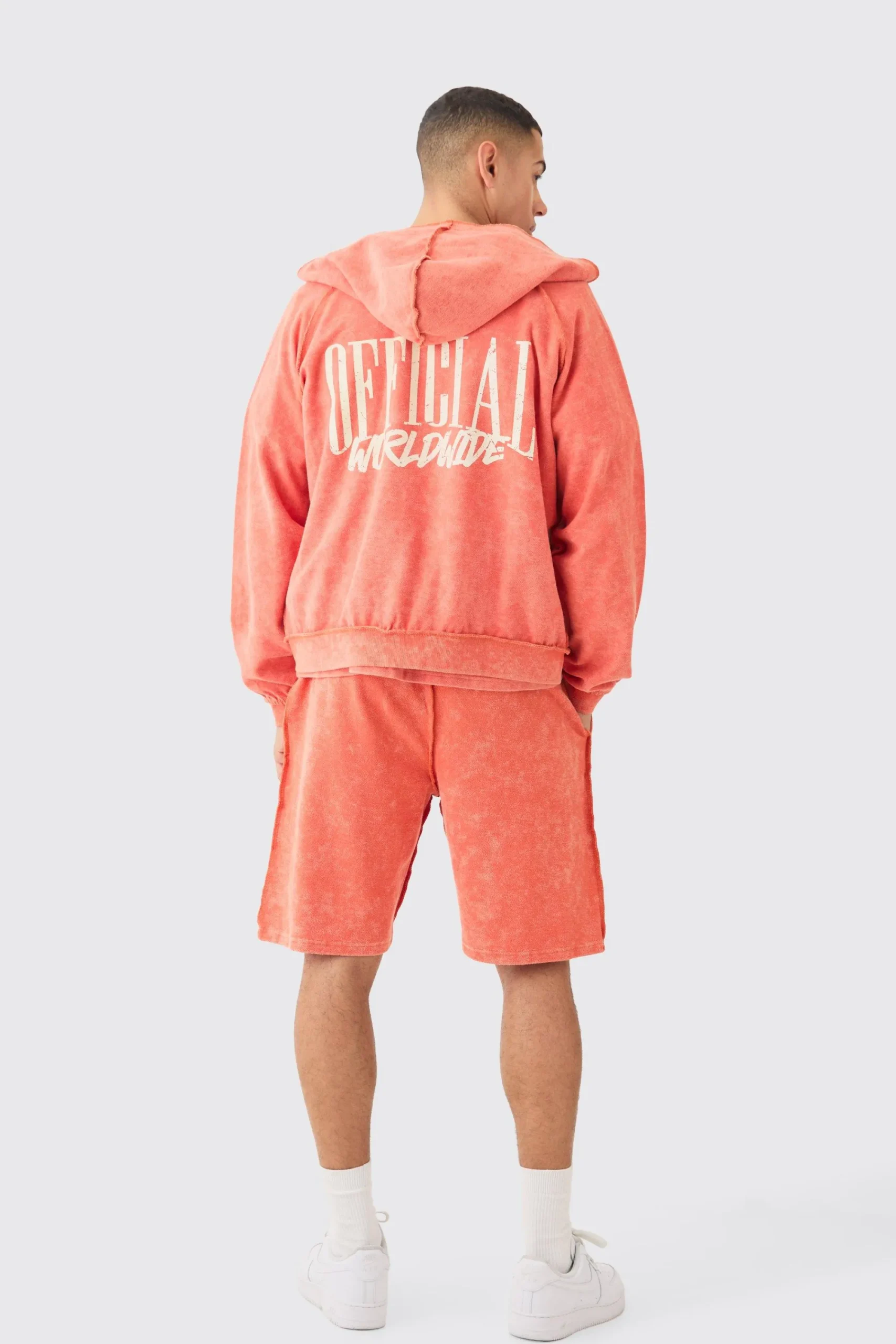 boohooMAN Oversized Boxy Reverse Loopback Printed Zip Through Hoodie | UK| Hoodies & Sweatshirts