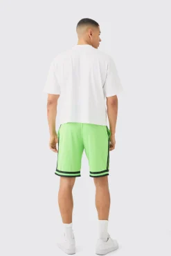 boohooMAN Oversized Boxy Rick And Morty License T-shirt And Mesh Short Set | UK| Tracksuits