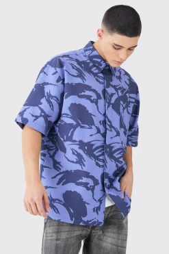 boohooMAN Oversized Boxy Ripstop Camo Shirt | UK| Shirts