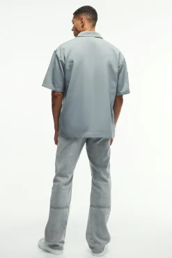 boohooMAN Oversized Boxy Ripstop Zip Through Shirt | UK| Shirts