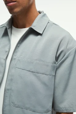 boohooMAN Oversized Boxy Ripstop Zip Through Shirt | UK| Shirts