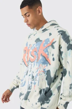boohooMAN Oversized Boxy Risk Print Hoodie | UK| Hoodies & Sweatshirts