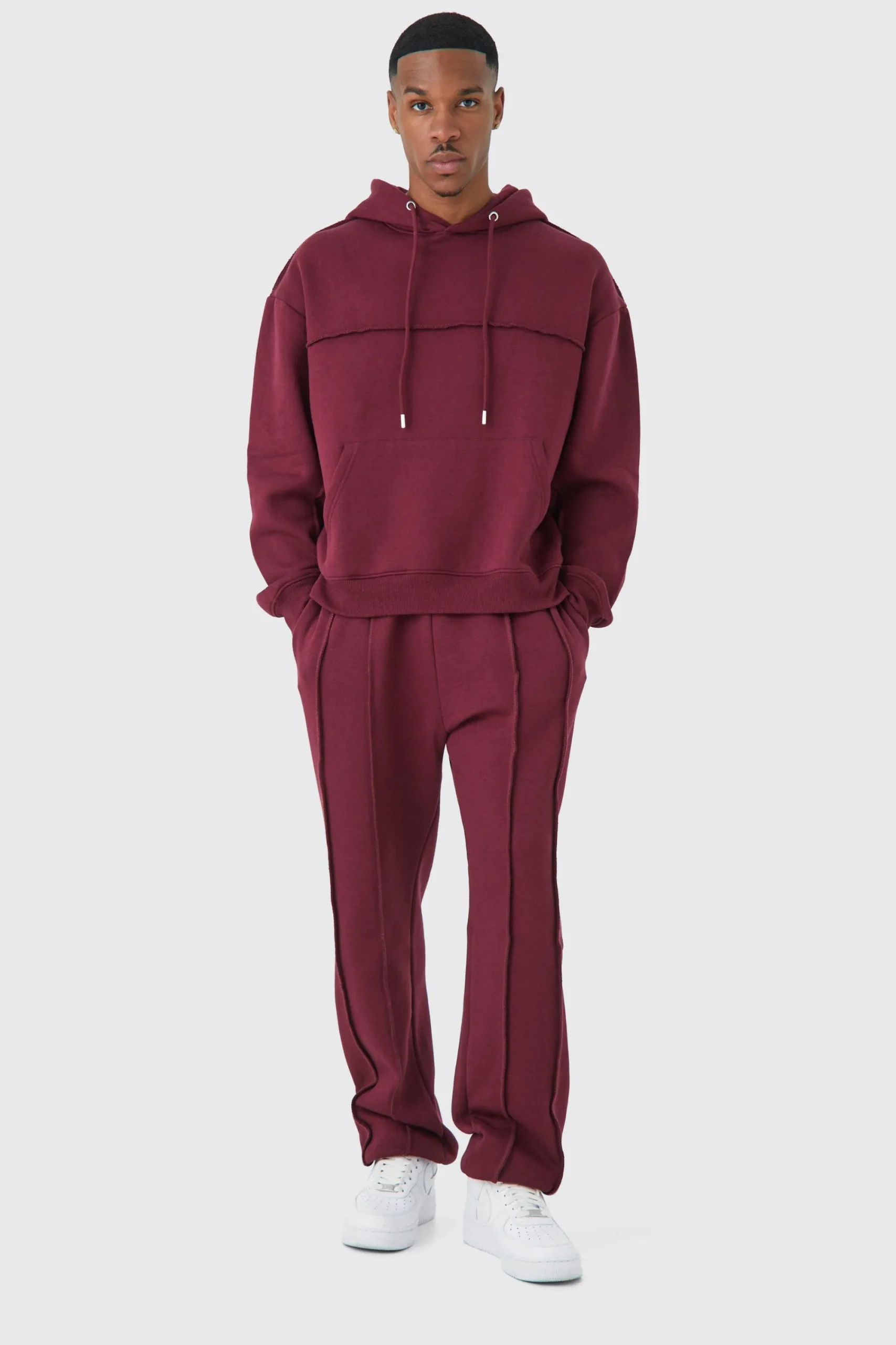 boohooMAN Oversized Boxy Seam Detail Hooded Tracksuit | UK| Tracksuits