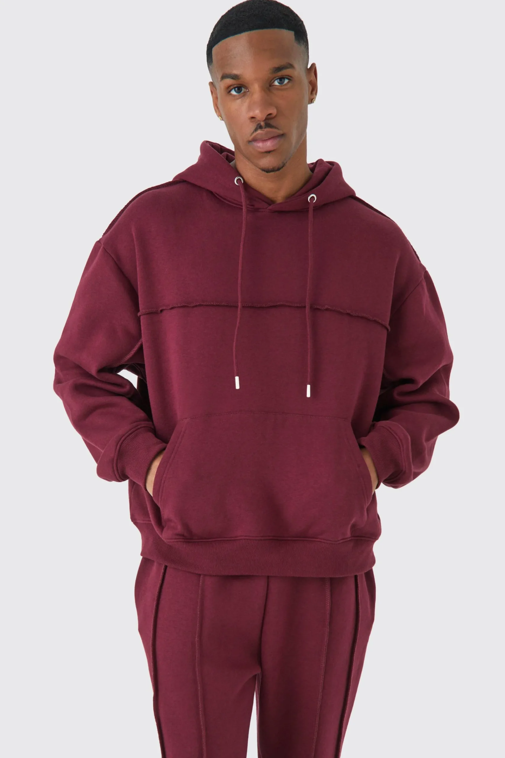 boohooMAN Oversized Boxy Seam Detail Hooded Tracksuit | UK| Tracksuits